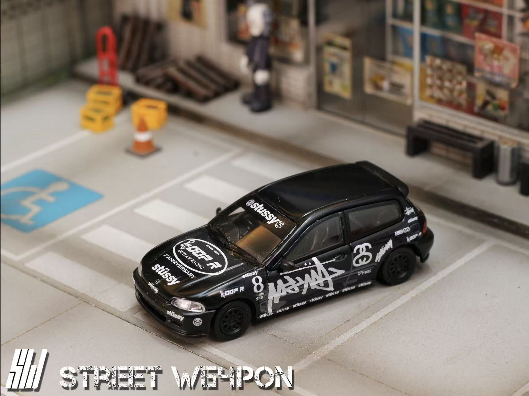 [ PREORDER ] STREET WEAPON SW - 1/64 Honda Civic EG6 diecast model car - A/STUSSY - MODEL CARS UKMODEL CAR#INNO64##TARMAC##diecast_model#