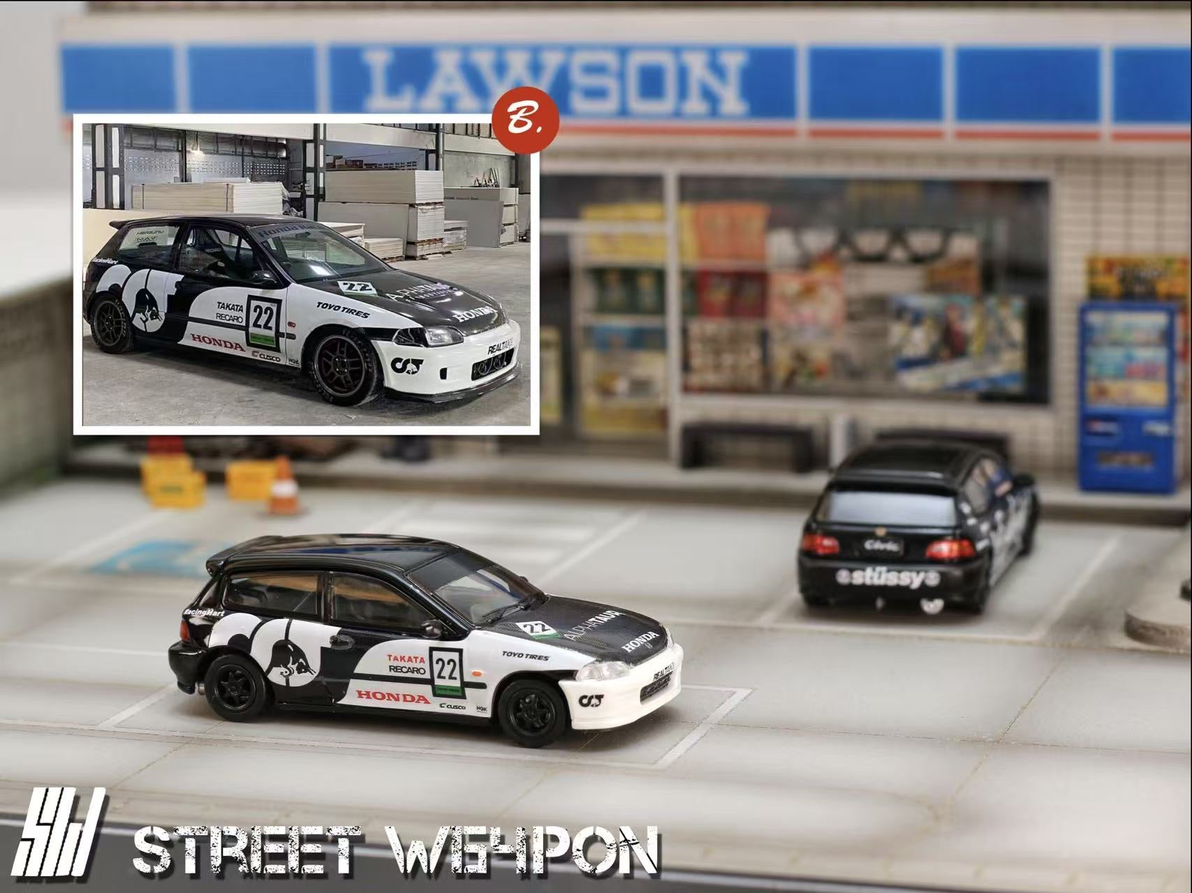 [ PREORDER ] STREET WEAPON SW - 1/64 Honda Civic EG6 diecast model car - B/RedBull - MODEL CARS UKMODEL CAR#INNO64##TARMAC##diecast_model#