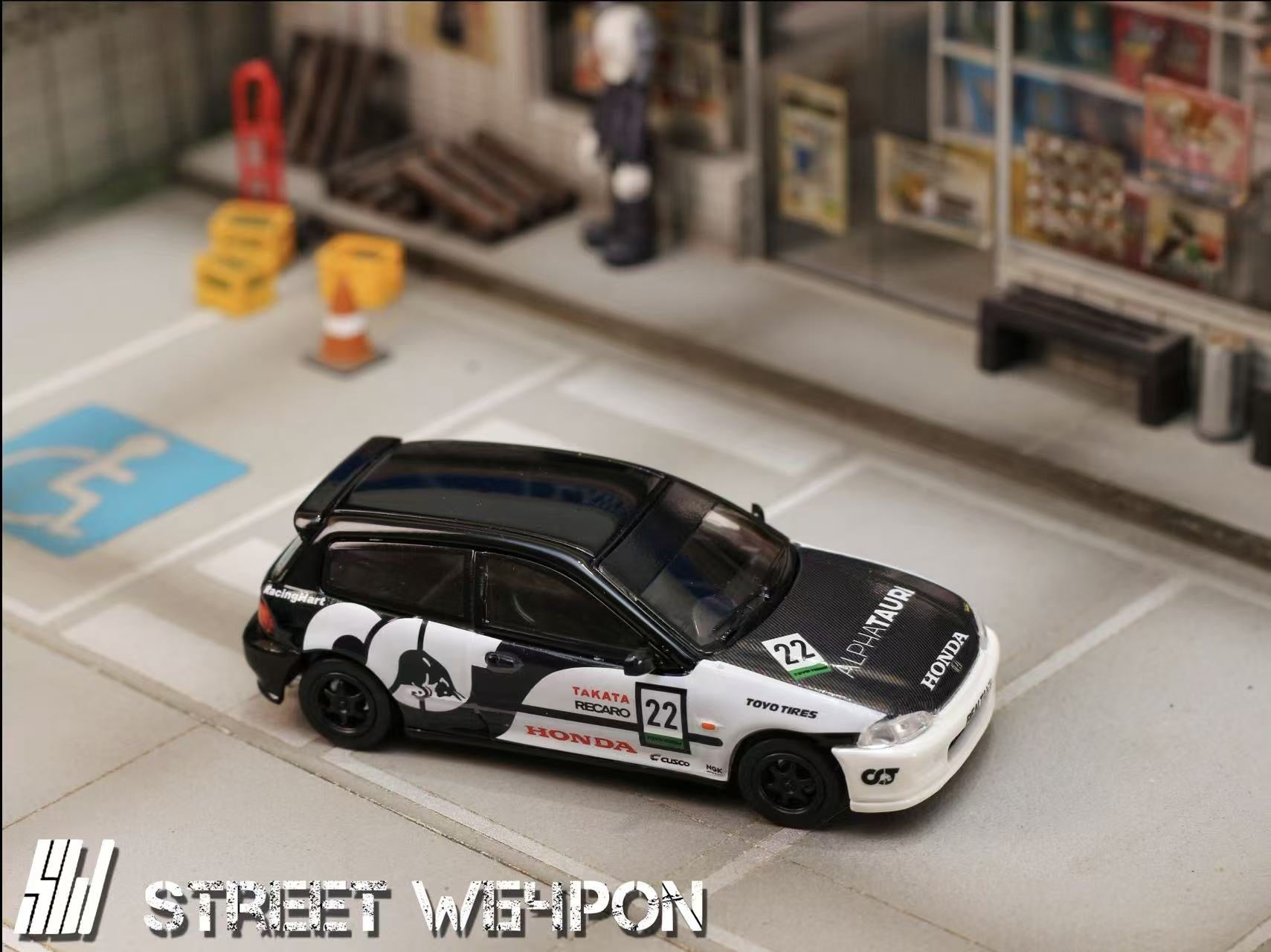 [ PREORDER ] STREET WEAPON SW - 1/64 Honda Civic EG6 diecast model car - B/RedBull - MODEL CARS UKMODEL CAR#INNO64##TARMAC##diecast_model#