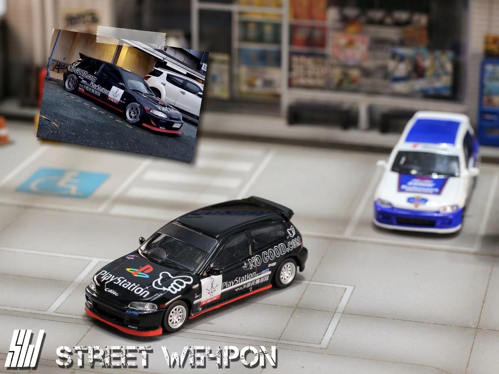 [ PREORDER ] STREET WEAPON SW - 1/64 HONDA Spoon EG6 PlayStation diecast model car - MODEL CARS UKMODEL CAR#INNO64##TARMAC##diecast_model#