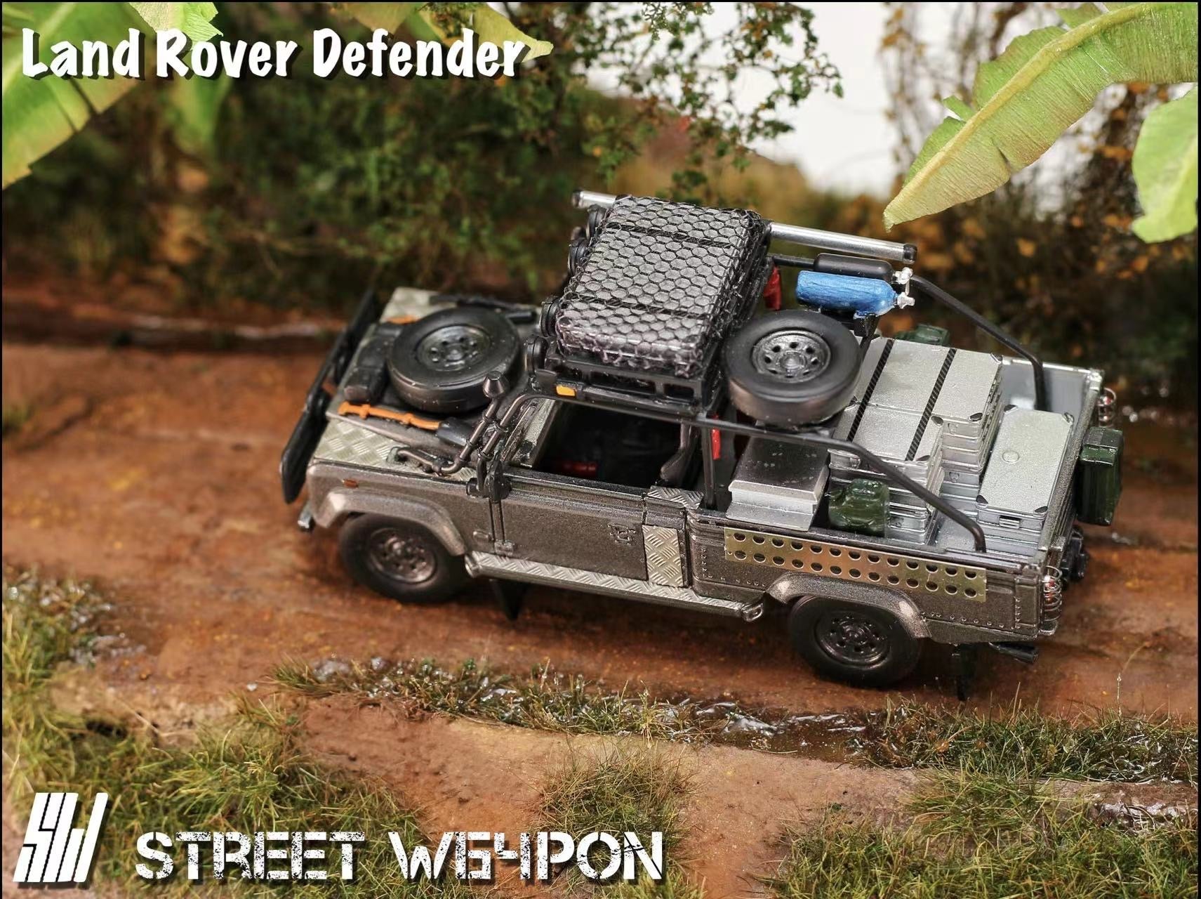 [ PREORDER ] STREET WEAPON SW - 1/64 Land Rover Defender Tomb Raider livery diecast model car - MODEL CARS UKMODEL CAR#INNO64##TARMAC##diecast_model#