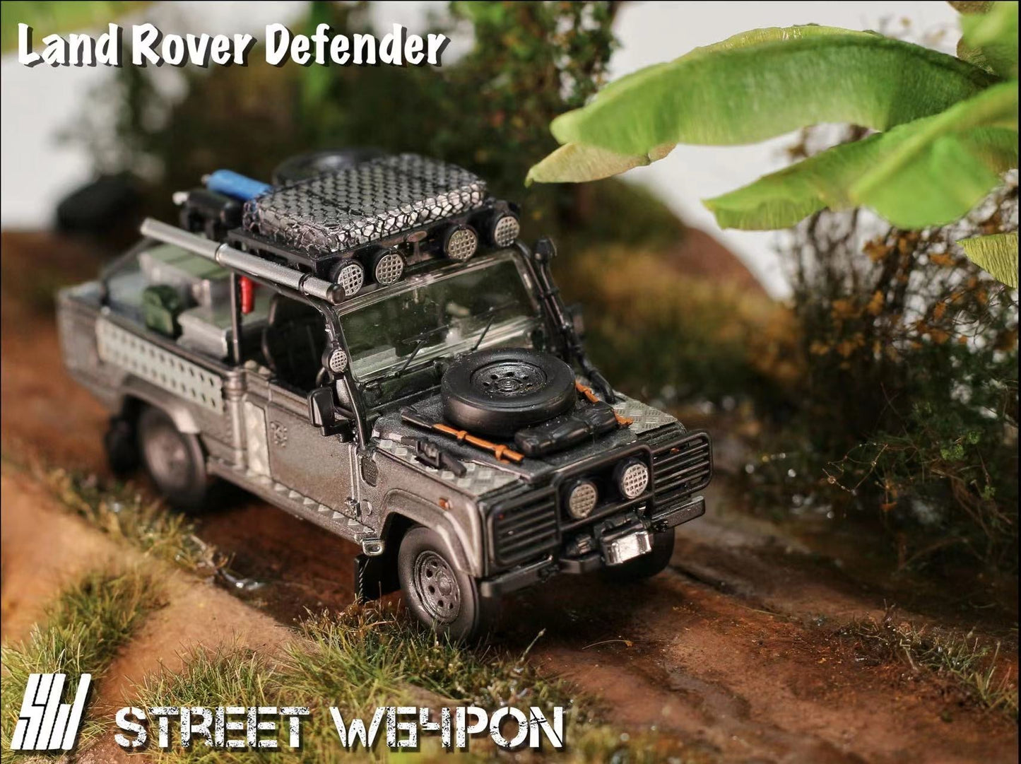 [ PREORDER ] STREET WEAPON SW - 1/64 Land Rover Defender Tomb Raider livery diecast model car - MODEL CARS UKMODEL CAR#INNO64##TARMAC##diecast_model#