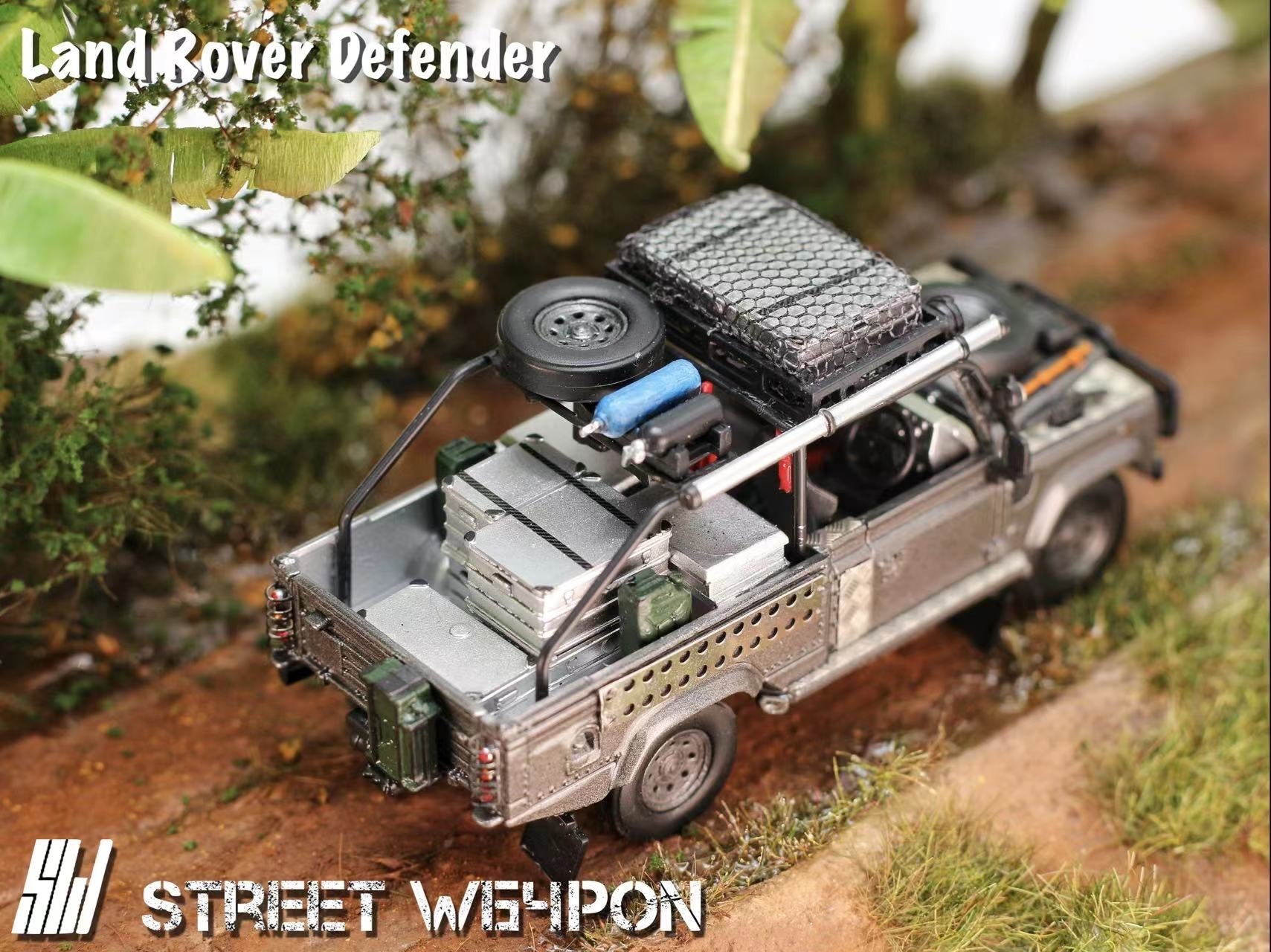 [ PREORDER ] STREET WEAPON SW - 1/64 Land Rover Defender Tomb Raider livery diecast model car - MODEL CARS UKMODEL CAR#INNO64##TARMAC##diecast_model#