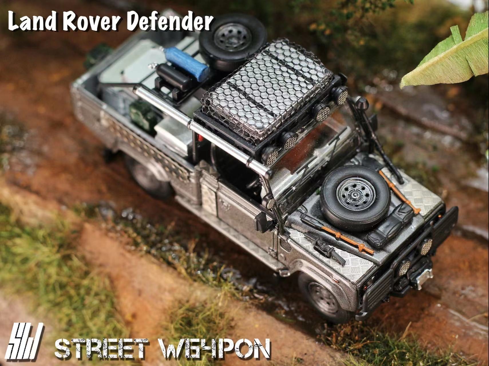 [ PREORDER ] STREET WEAPON SW - 1/64 Land Rover Defender Tomb Raider livery diecast model car - MODEL CARS UKMODEL CAR#INNO64##TARMAC##diecast_model#