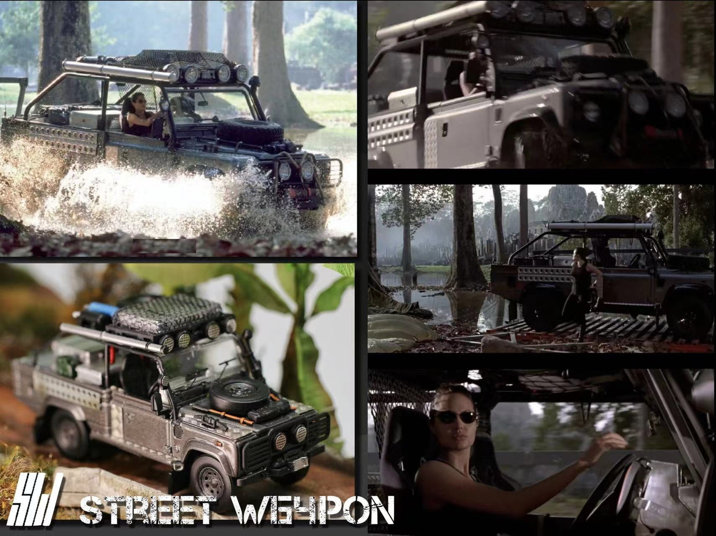 [ PREORDER ] STREET WEAPON SW - 1/64 Land Rover Defender Tomb Raider livery diecast model car - MODEL CARS UKMODEL CAR#INNO64##TARMAC##diecast_model#