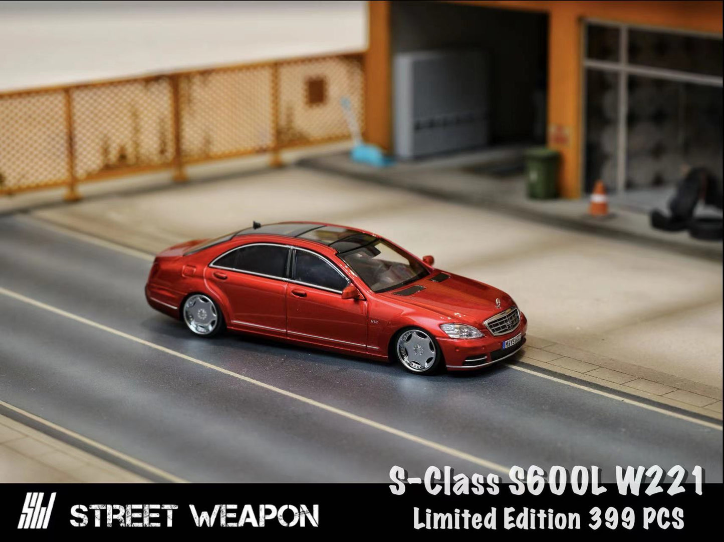 [ PREORDER ] STREET WEAPON SW - 1/64 Mercedes-Benz S-Class S600L W221 diecast model - Red - MODEL CARS UKMODEL CAR#INNO64##TARMAC##diecast_model#