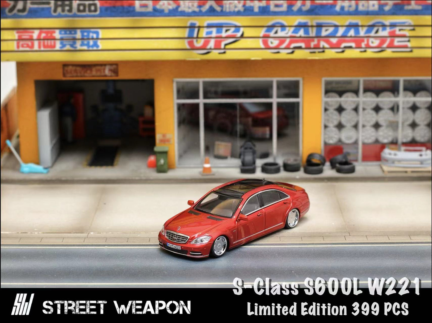 [ PREORDER ] STREET WEAPON SW - 1/64 Mercedes-Benz S-Class S600L W221 diecast model - Red - MODEL CARS UKMODEL CAR#INNO64##TARMAC##diecast_model#