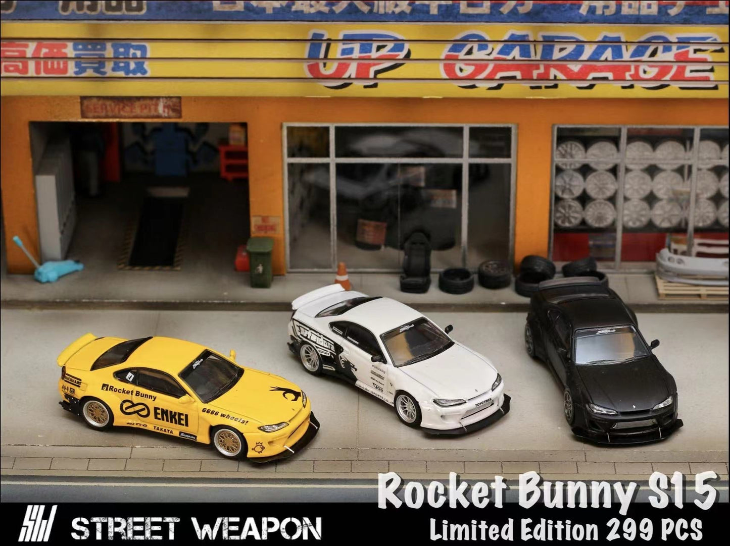 [ PREORDER ] STREET WEAPON SW - 1/64 Nissan Silvia S15 ROCKET BUNNY diecast model - MATTE BLACK - MODEL CARS UKMODEL CAR#INNO64##TARMAC##diecast_model#