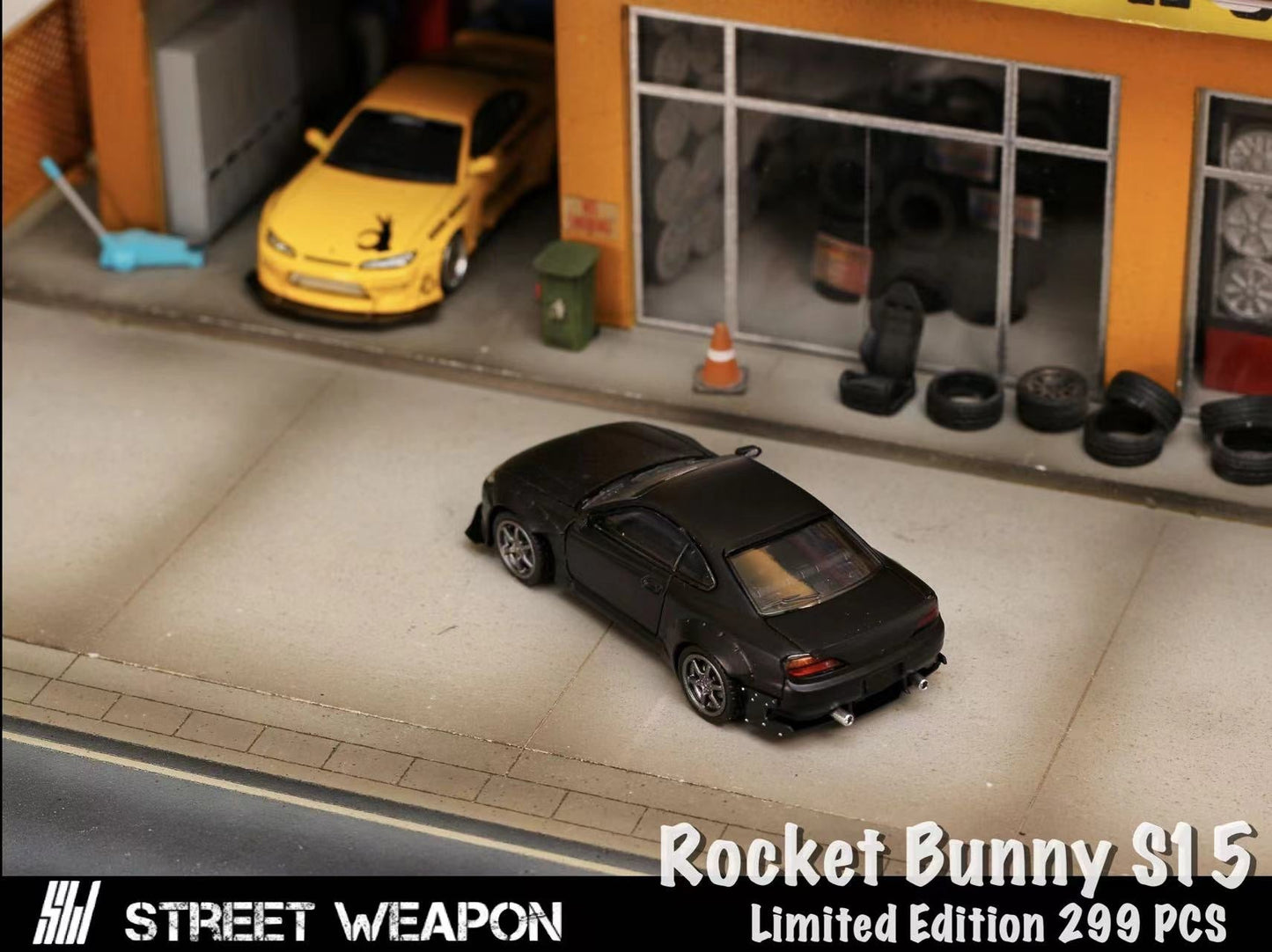 [ PREORDER ] STREET WEAPON SW - 1/64 Nissan Silvia S15 ROCKET BUNNY diecast model - MATTE BLACK - MODEL CARS UKMODEL CAR#INNO64##TARMAC##diecast_model#