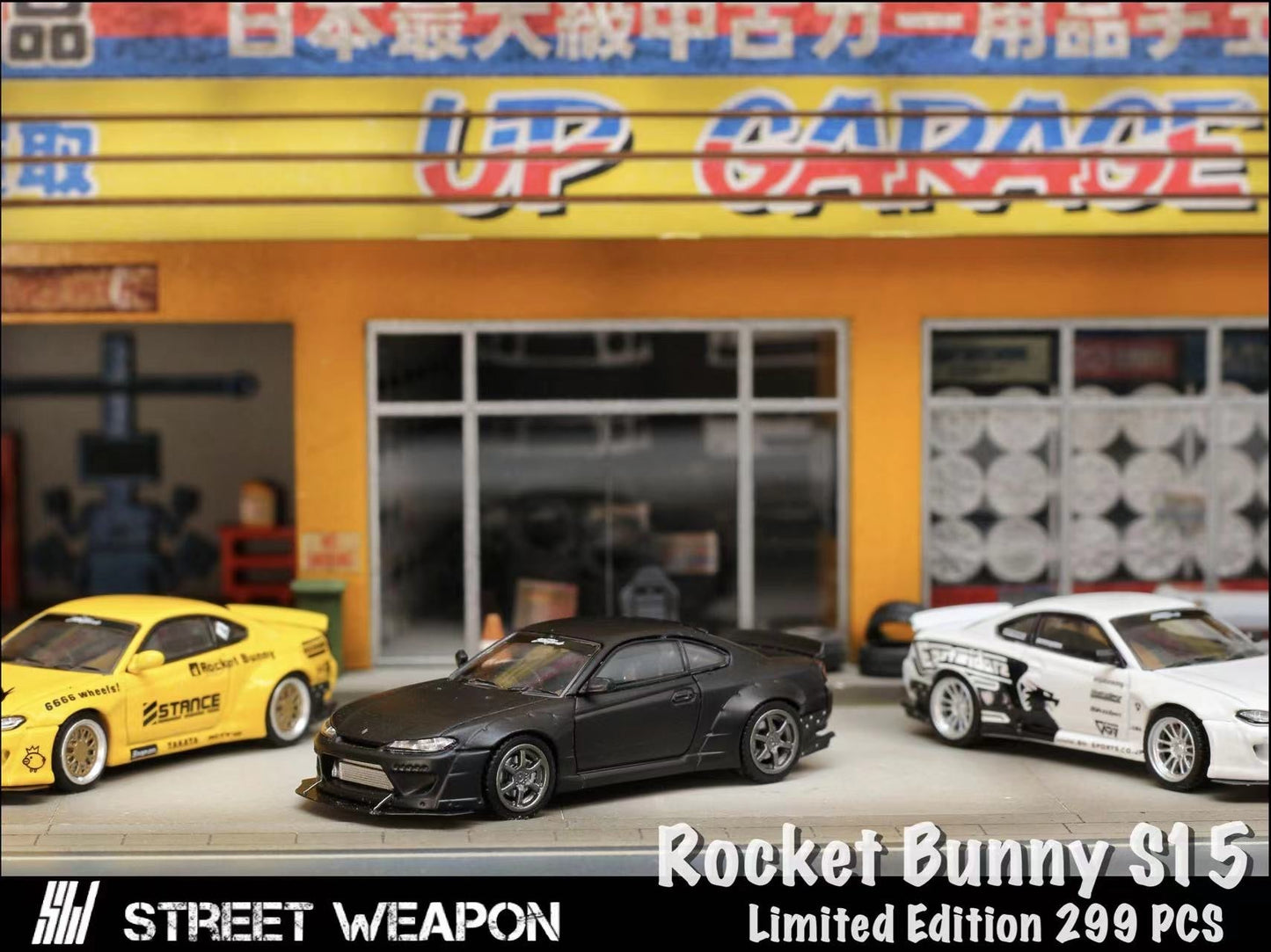 [ PREORDER ] STREET WEAPON SW - 1/64 Nissan Silvia S15 ROCKET BUNNY diecast model - MATTE BLACK - MODEL CARS UKMODEL CAR#INNO64##TARMAC##diecast_model#