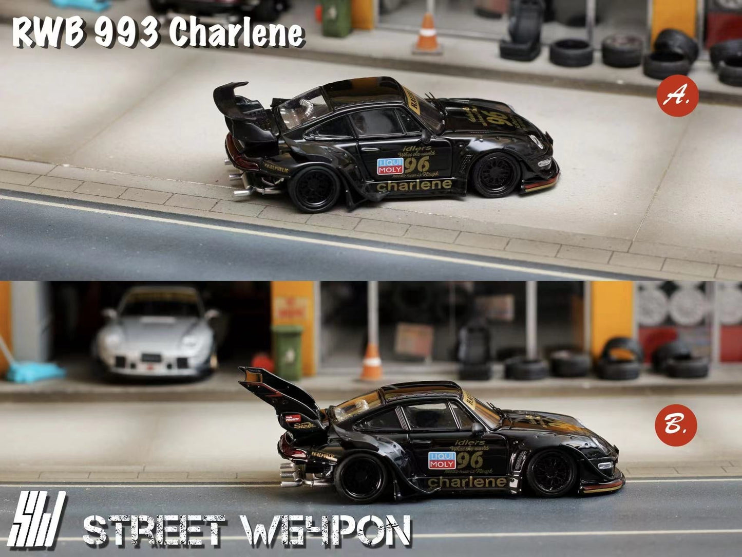 [ PREORDER ] STREET WEAPON SW - 1/64 PORSCHE RWB 993 diecast model - Charlene livery Ducktail - MODEL CARS UKMODEL CAR#INNO64##TARMAC##diecast_model#