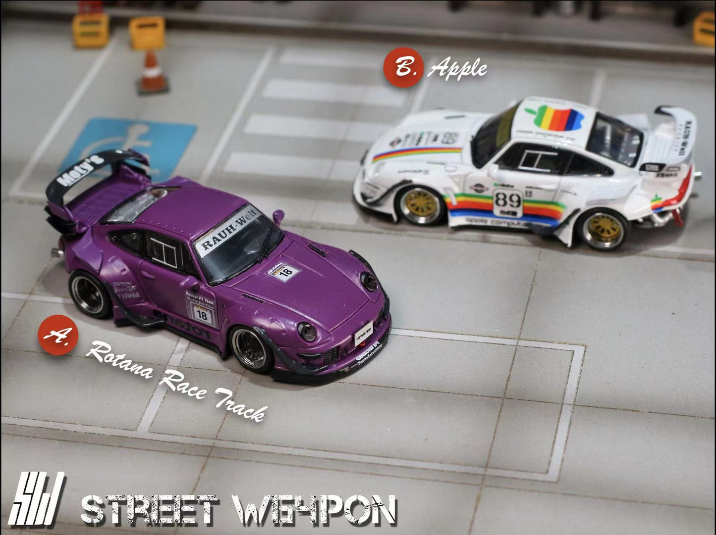 [ PREORDER ] STREET WEAPON SW - 1/64 PORSCHE RWB 993 diecast model - Rotana race track purple - MODEL CARS UKMODEL CAR#INNO64##TARMAC##diecast_model#