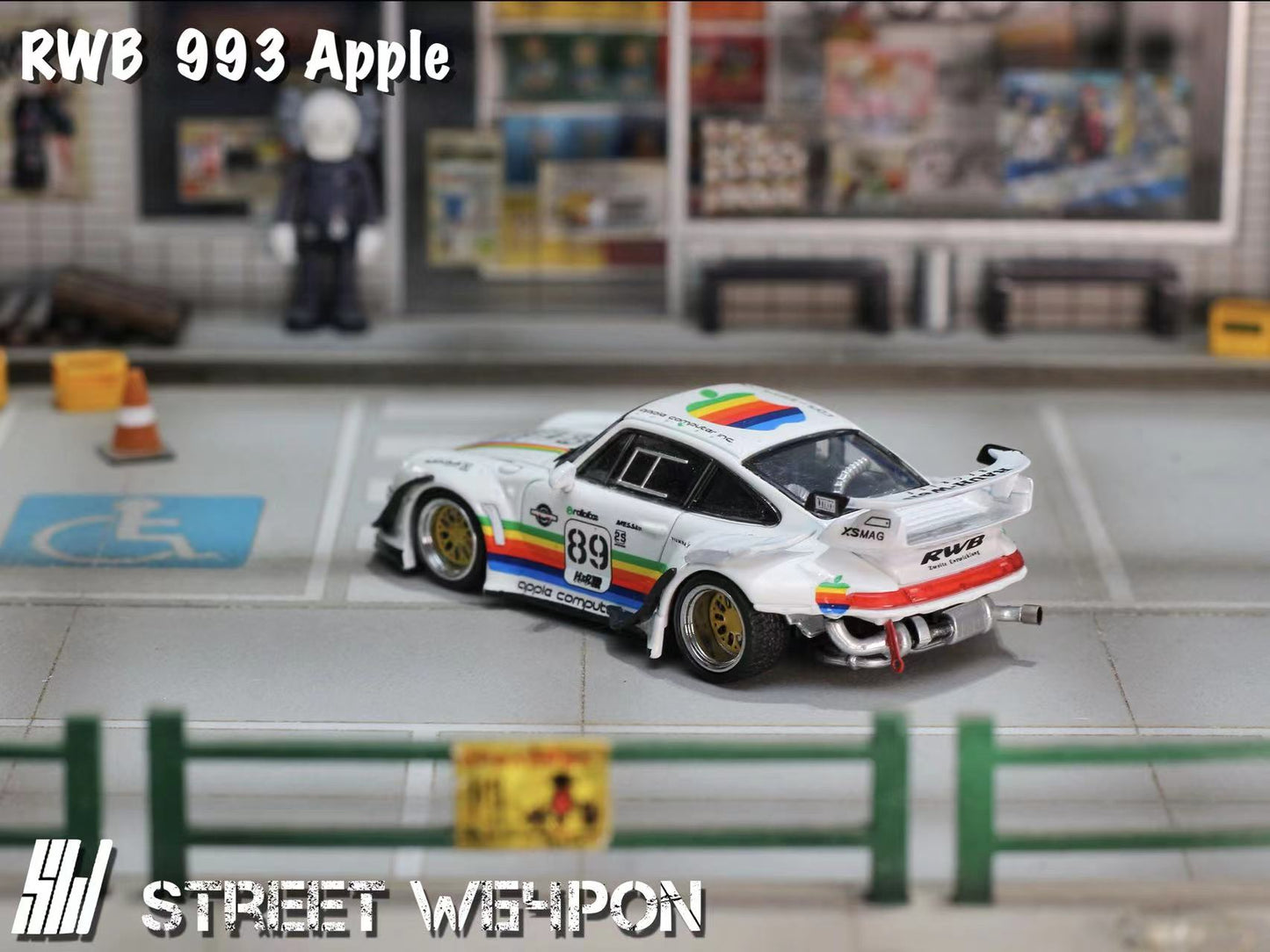 [ PREORDER ] STREET WEAPON SW - 1/64 PORSCHE RWB 993 diecast model - White Apple liver - MODEL CARS UKMODEL CAR#INNO64##TARMAC##diecast_model#