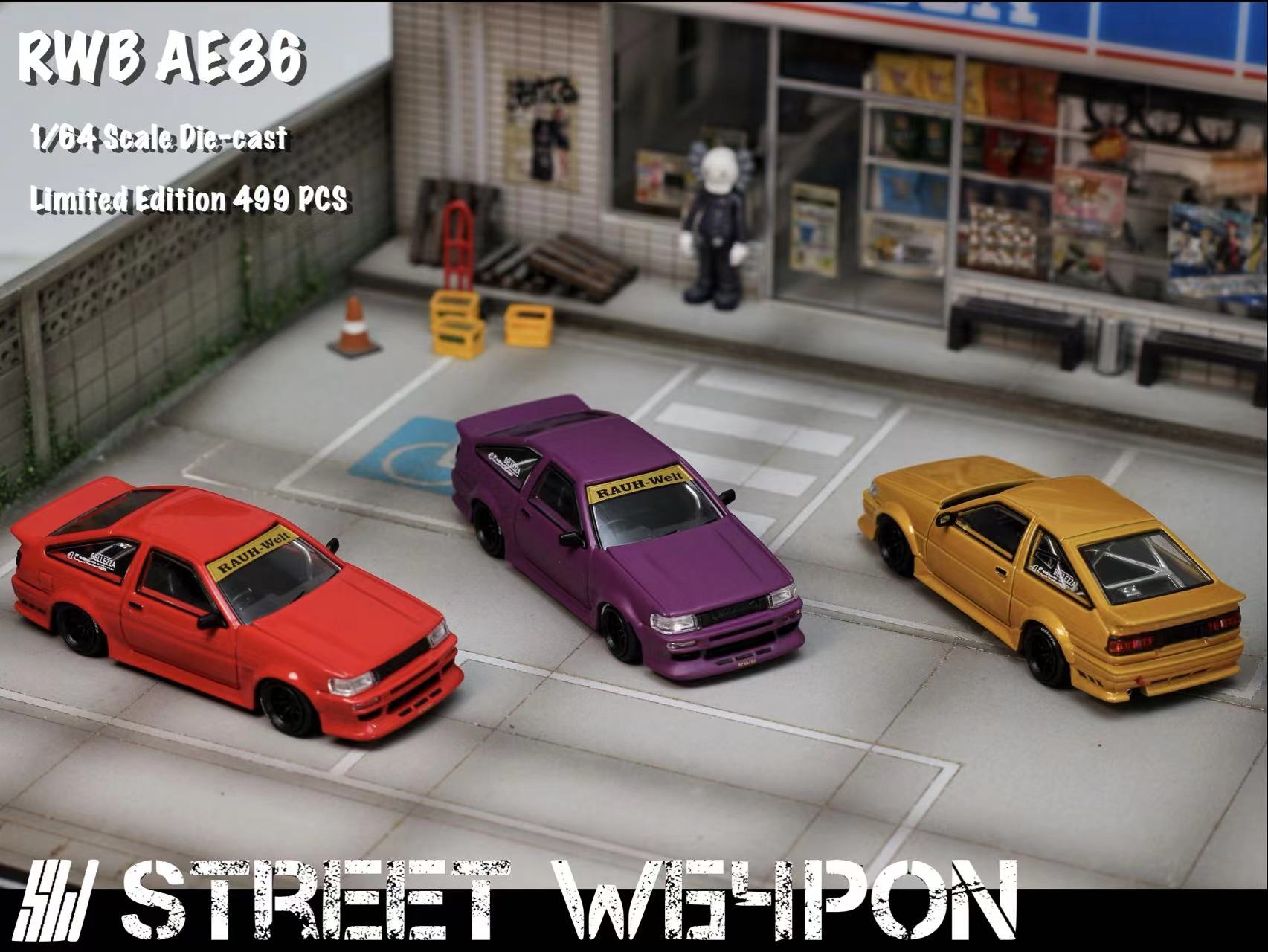 [ PREORDER ] STREET WEAPON SW - 1/64 RWB AE86 diecast model car - Golden - MODEL CARS UKMODEL CAR#INNO64##TARMAC##diecast_model#