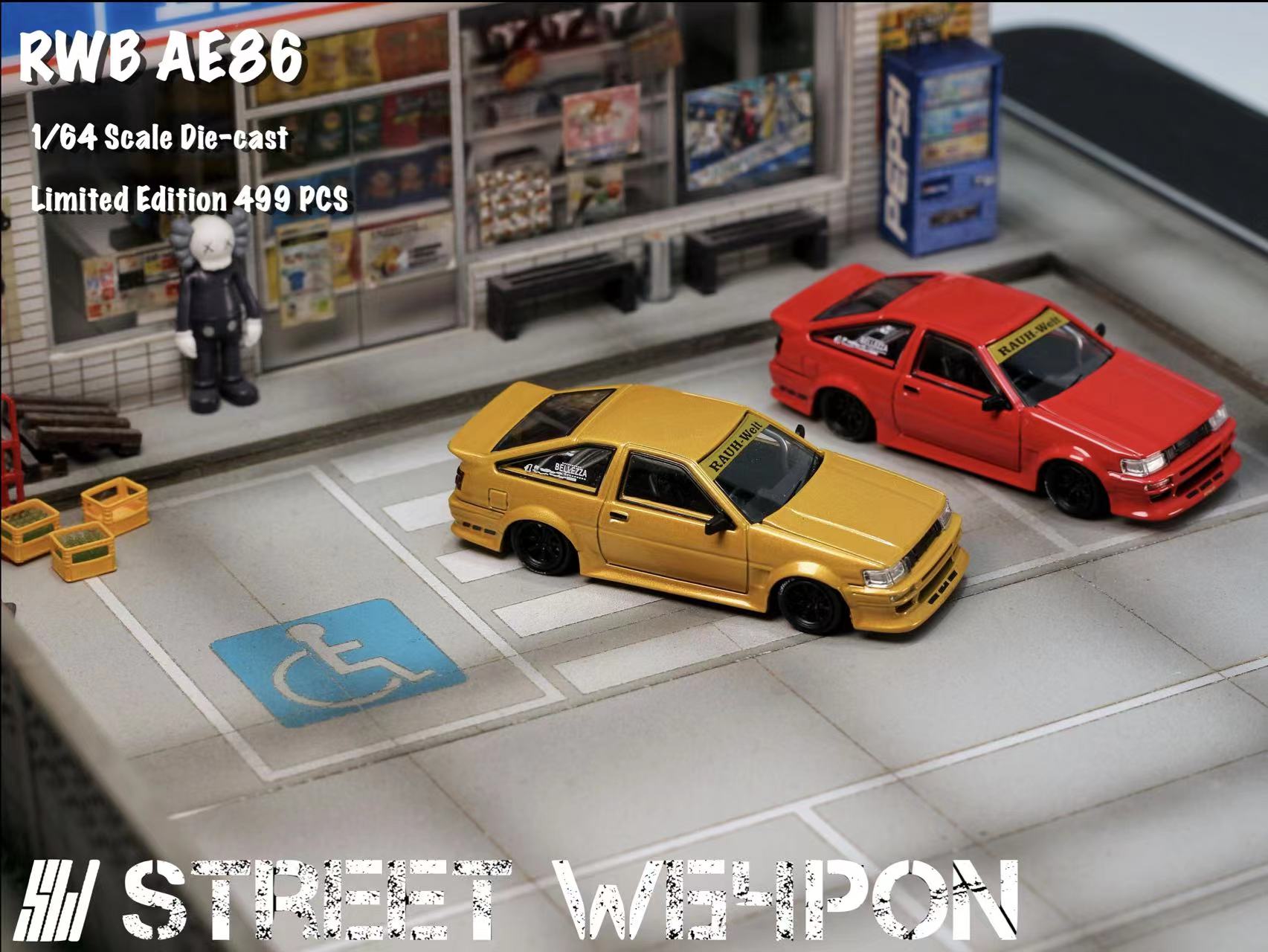 [ PREORDER ] STREET WEAPON SW - 1/64 RWB AE86 diecast model car - Golden - MODEL CARS UKMODEL CAR#INNO64##TARMAC##diecast_model#