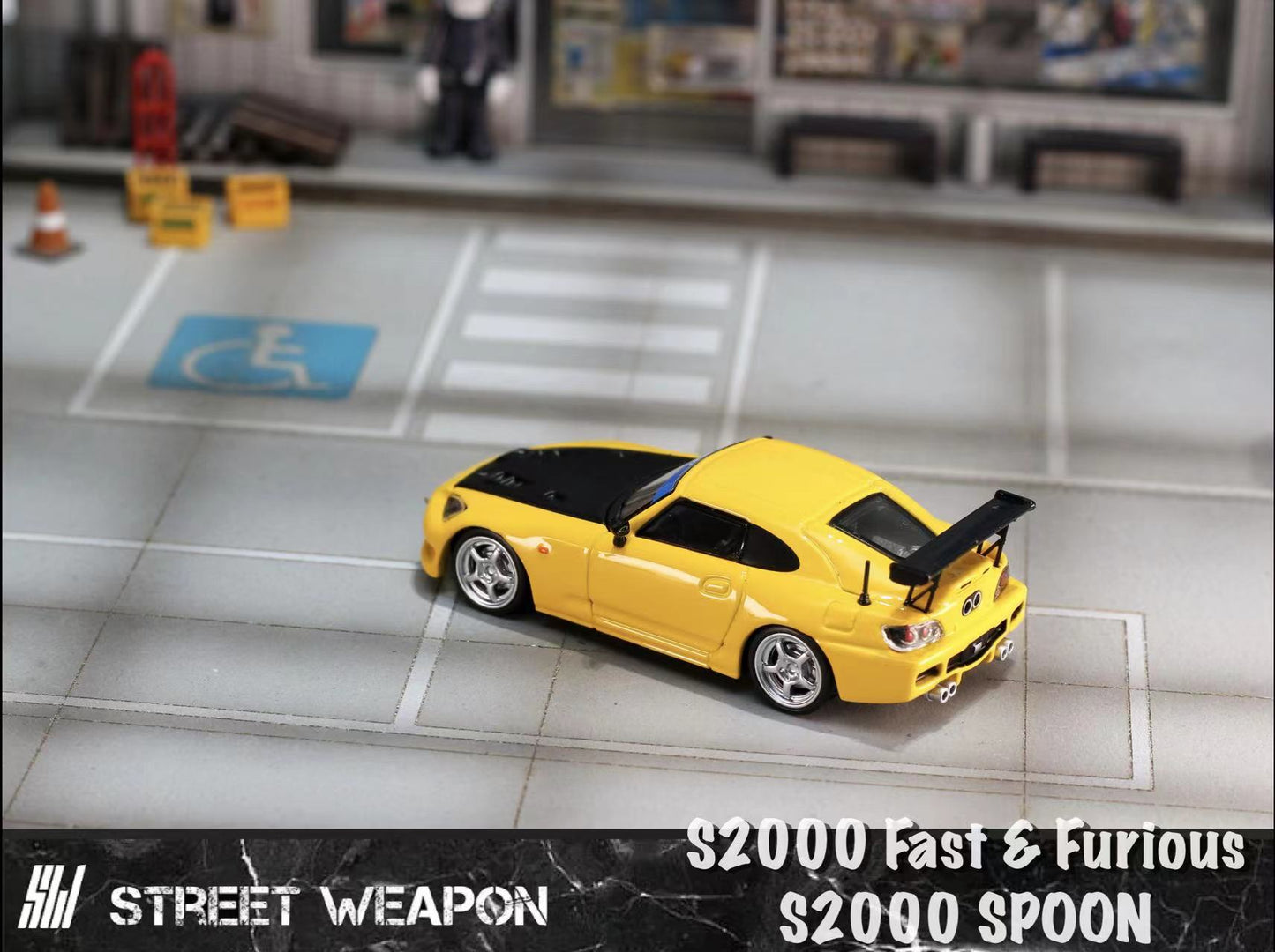 [ PREORDER ] STREET WEAPON SW - 1/64 S2000 SPOON Yellow diecast model car - MODEL CARS UKMODEL CAR#INNO64##TARMAC##diecast_model#