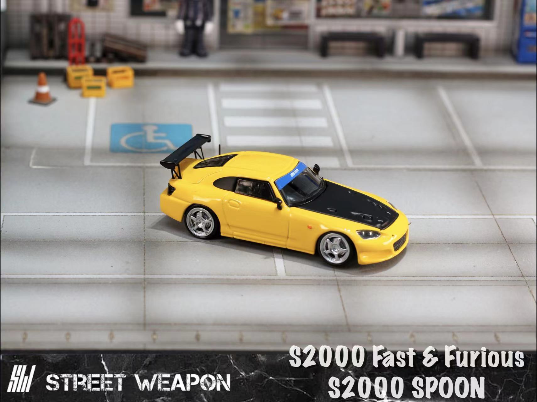 [ PREORDER ] STREET WEAPON SW - 1/64 S2000 SPOON Yellow diecast model car - MODEL CARS UKMODEL CAR#INNO64##TARMAC##diecast_model#