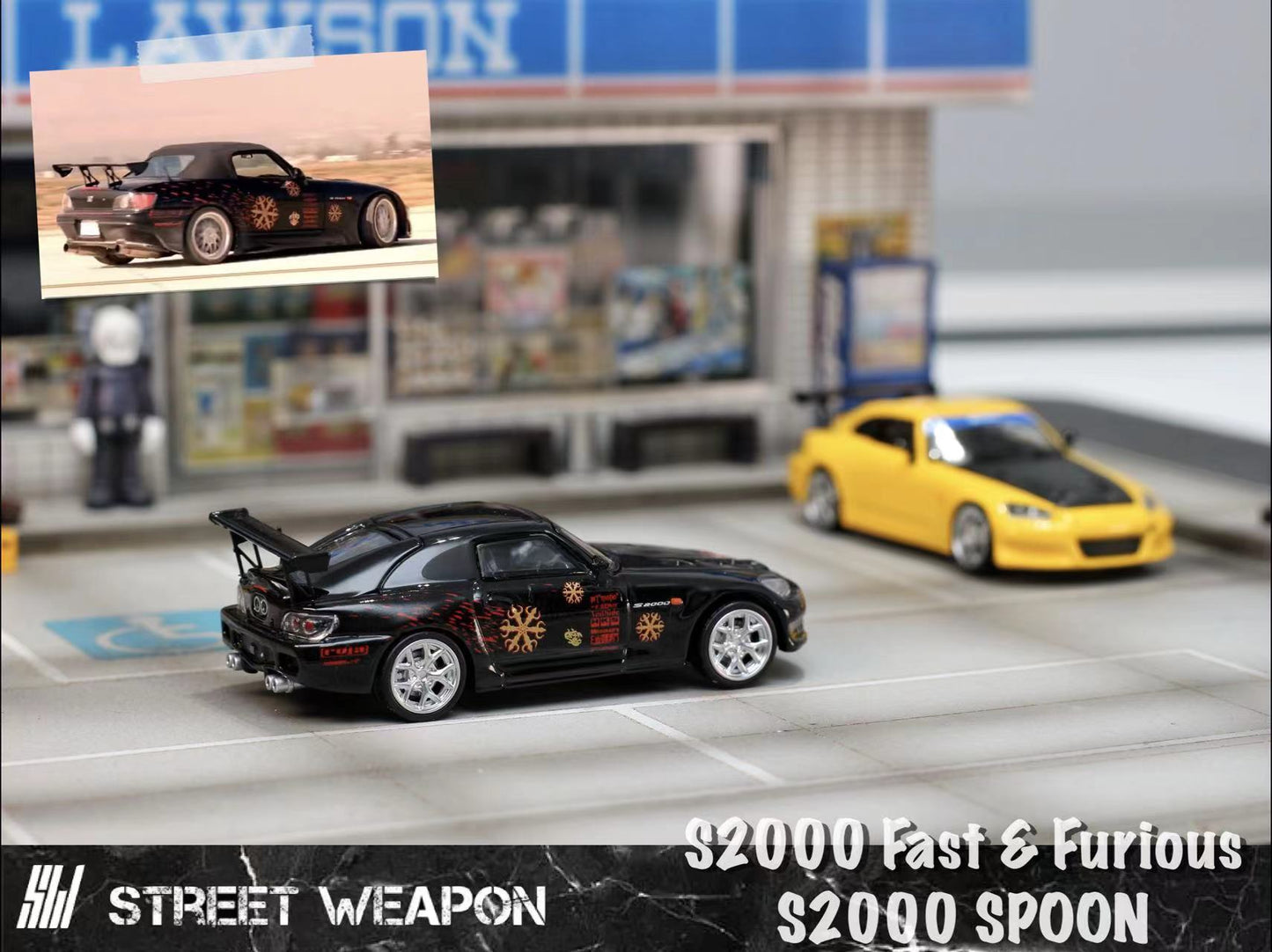 [ PREORDER ] STREET WEAPON SW - 1/64 S2000 SPOON Yellow diecast model car - MODEL CARS UKMODEL CAR#INNO64##TARMAC##diecast_model#