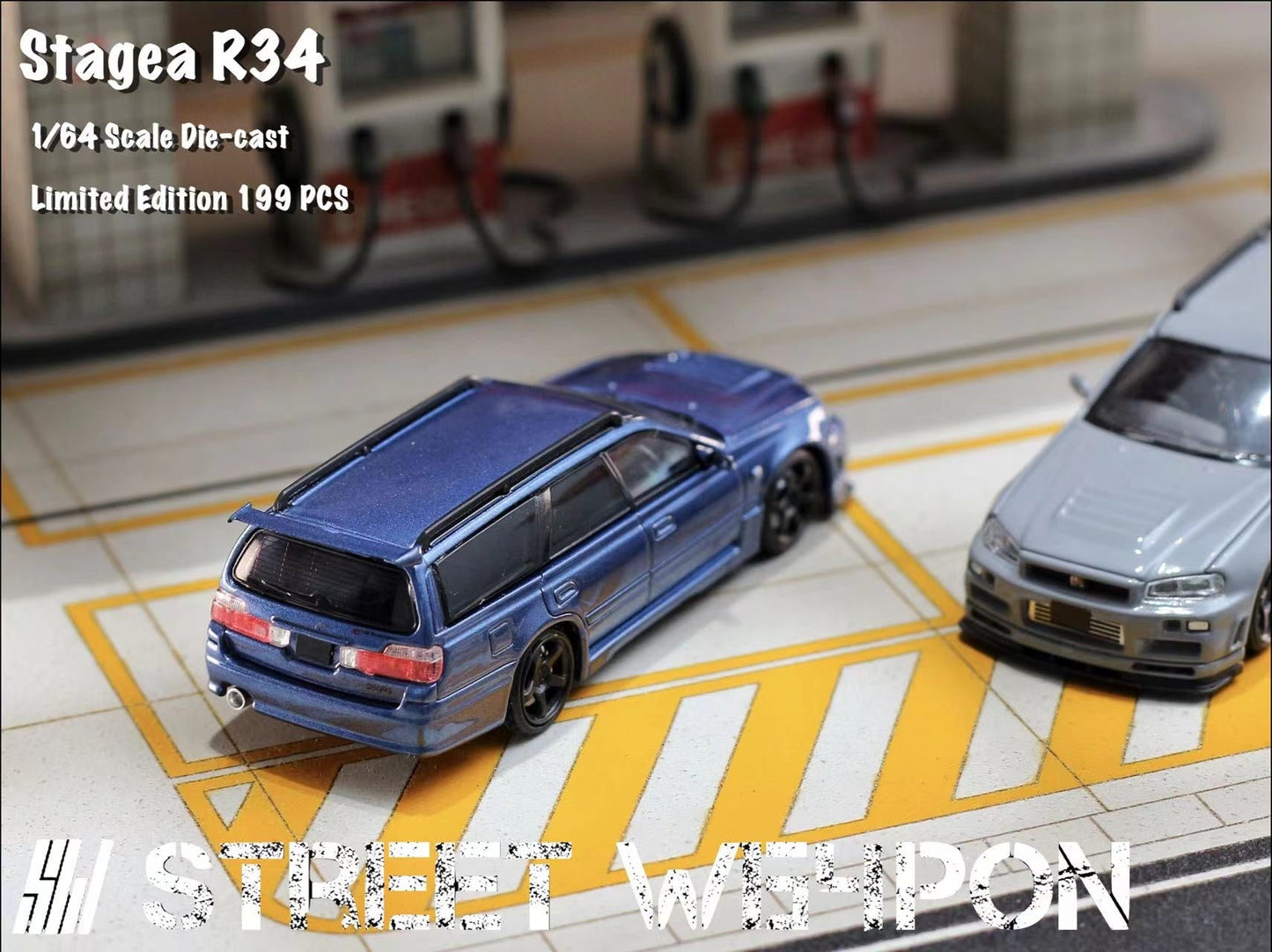 [PREORDER] Street Weapon SW - 1/64 Stagea R34 diecast model - cement gray - MODEL CARS UKMODEL CAR#INNO64##TARMAC##diecast_model#