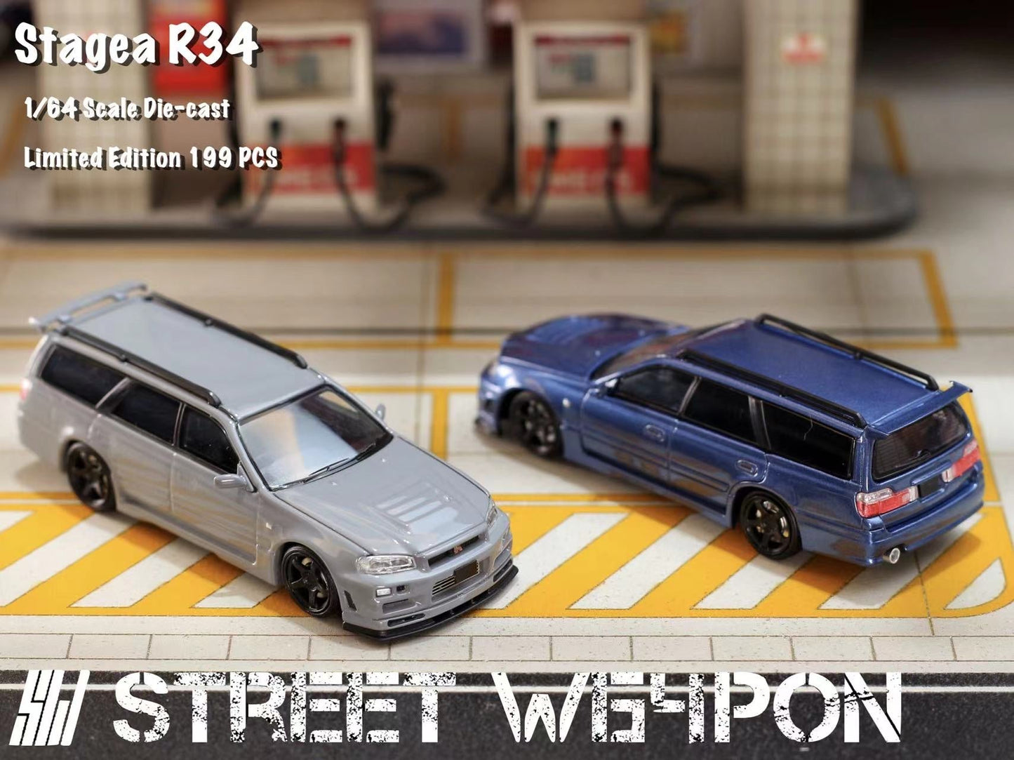 [PREORDER] Street Weapon SW - 1/64 Stagea R34 diecast model - cement gray - MODEL CARS UKMODEL CAR#INNO64##TARMAC##diecast_model#