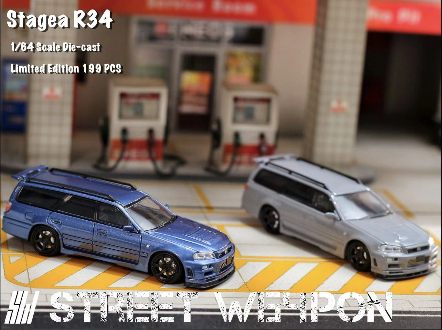 [PREORDER] Street Weapon SW - 1/64 Stagea R34 diecast model - cement gray - MODEL CARS UKMODEL CAR#INNO64##TARMAC##diecast_model#