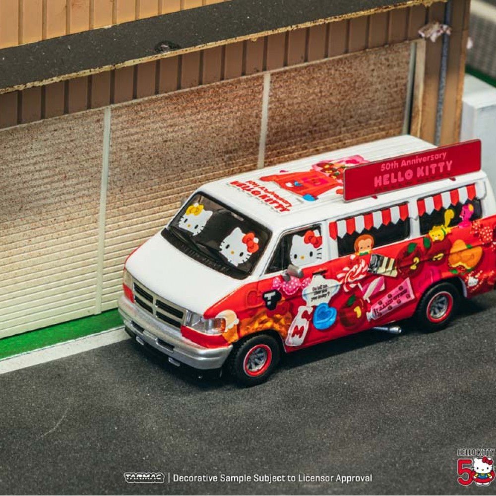 [PREORDER] Tarmac Works - 1/64 Dodge Van Hello Kitty Food Truck DIECAST SCALE MODEL CAR - T64G - TL032 - HK - MODEL CARS UKMODEL CAR#INNO64##TARMAC##diecast_model#