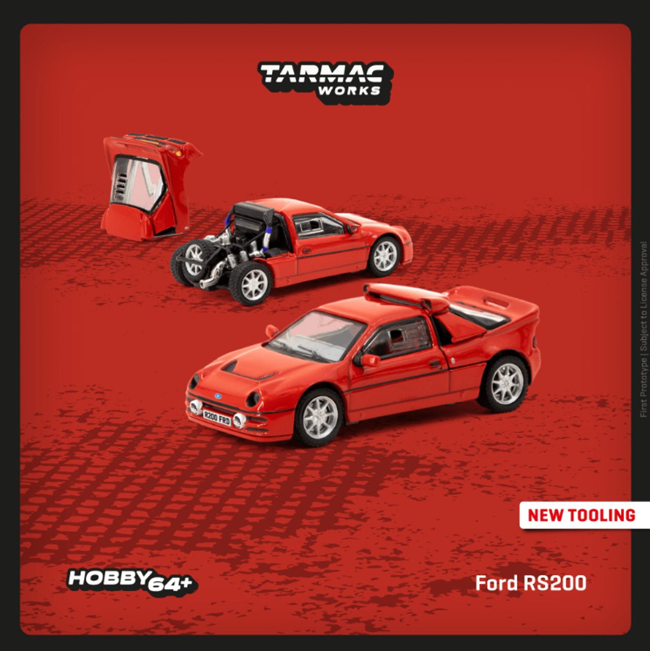 [PREORDER] Tarmac Works - 1/64 FORD RS200 RED DIECAST SCALE MODEL CAR (T64PR - 001 - RE) - MODEL CARS UKMODEL CAR#INNO64##TARMAC##diecast_model#