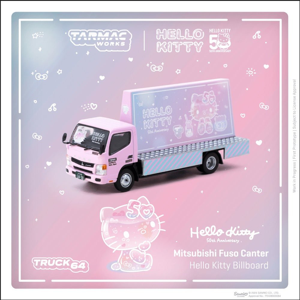 [PREORDER] Tarmac Works - 1/64 Mitsubishi Fuso Canter Hello Kitty Billboard DIECAST SCALE MODEL CAR - T64T - TL002 - HK - MODEL CARS UKMODEL CAR#INNO64##TARMAC##diecast_model#