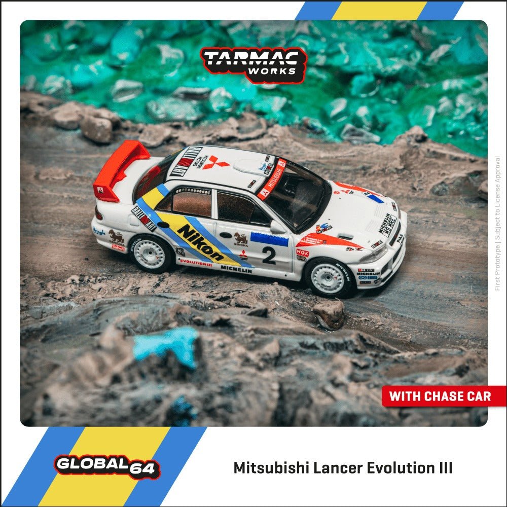 [PREORDER] Tarmac Works - 1/64 Mitsubishi Lancer Evolution III Hong Kong - Beijing Rally 1995 Winner DIECAST SCALE MODEL CAR - T64G - 050 - 95HKBR02 - MODEL CARS UKMODEL CAR#INNO64##TARMAC##diecast_model#