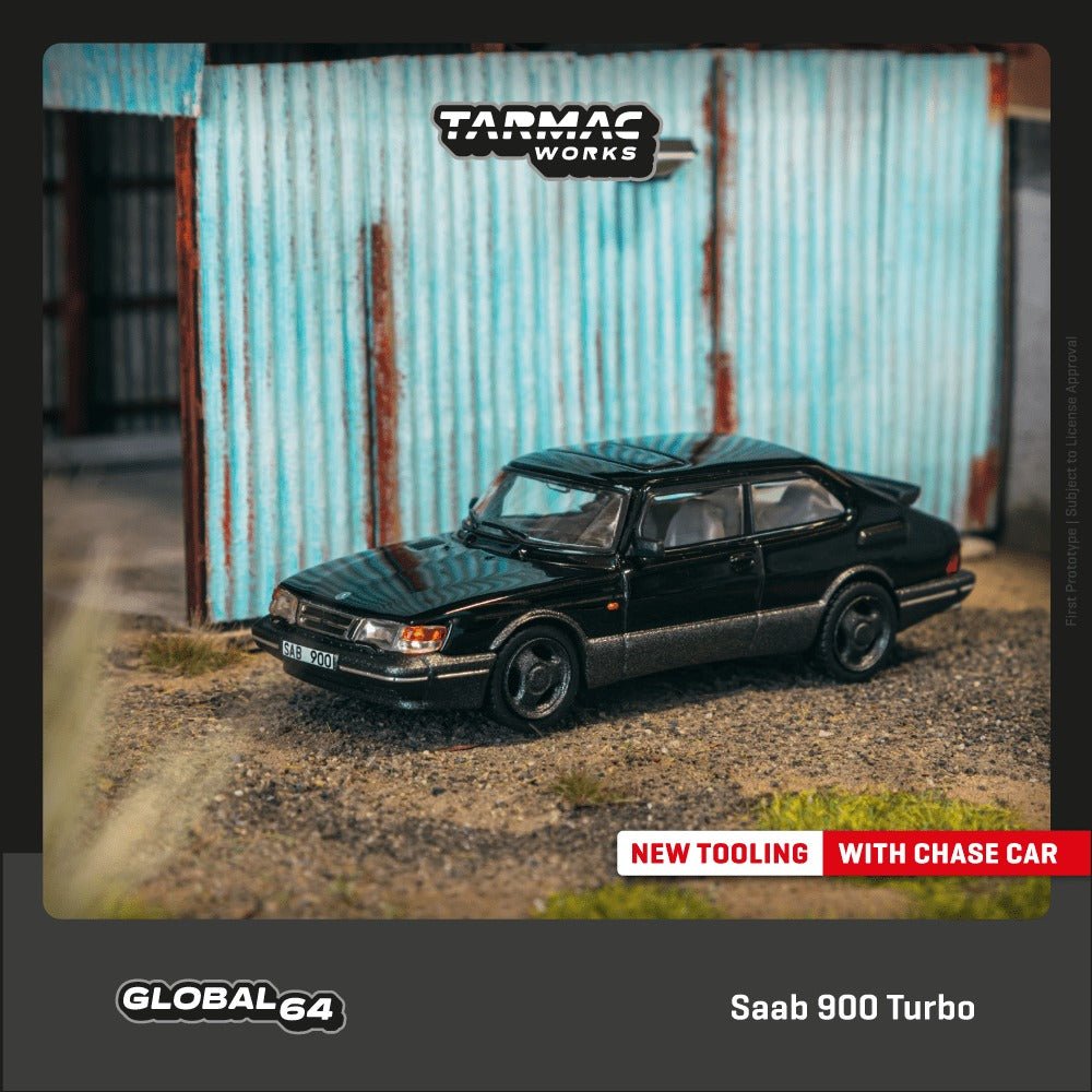 [PREORDER] Tarmac Works - 1/64 Saab 900 Turbo Black DIECAST SCALE MODEL CAR - T64G - 056 - BK - MODEL CARS UKMODEL CAR#INNO64##TARMAC##diecast_model#