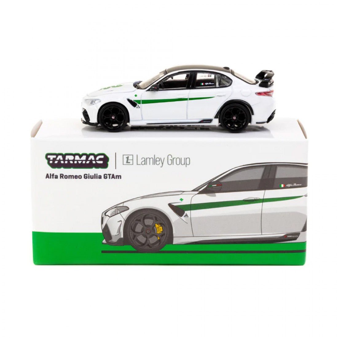 [PREORDER] Tarmac Works - Alfa Romeo Giulia GTAm White Green Lamley ...