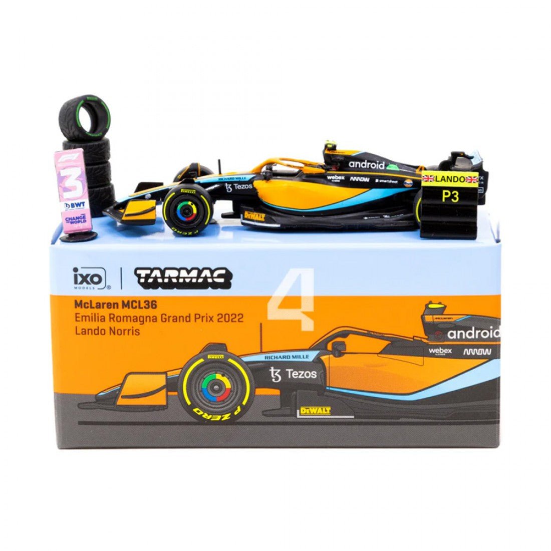 [PREORDER] Tarmac Works - McLaren MCL36 Emilia Romagna Grand Prix 2022 Lando Norris Diecast Scale Model Car - T64G-F041-LN1 - MODEL CARS UKMODEL CAR#INNO64##TARMAC##diecast_model#