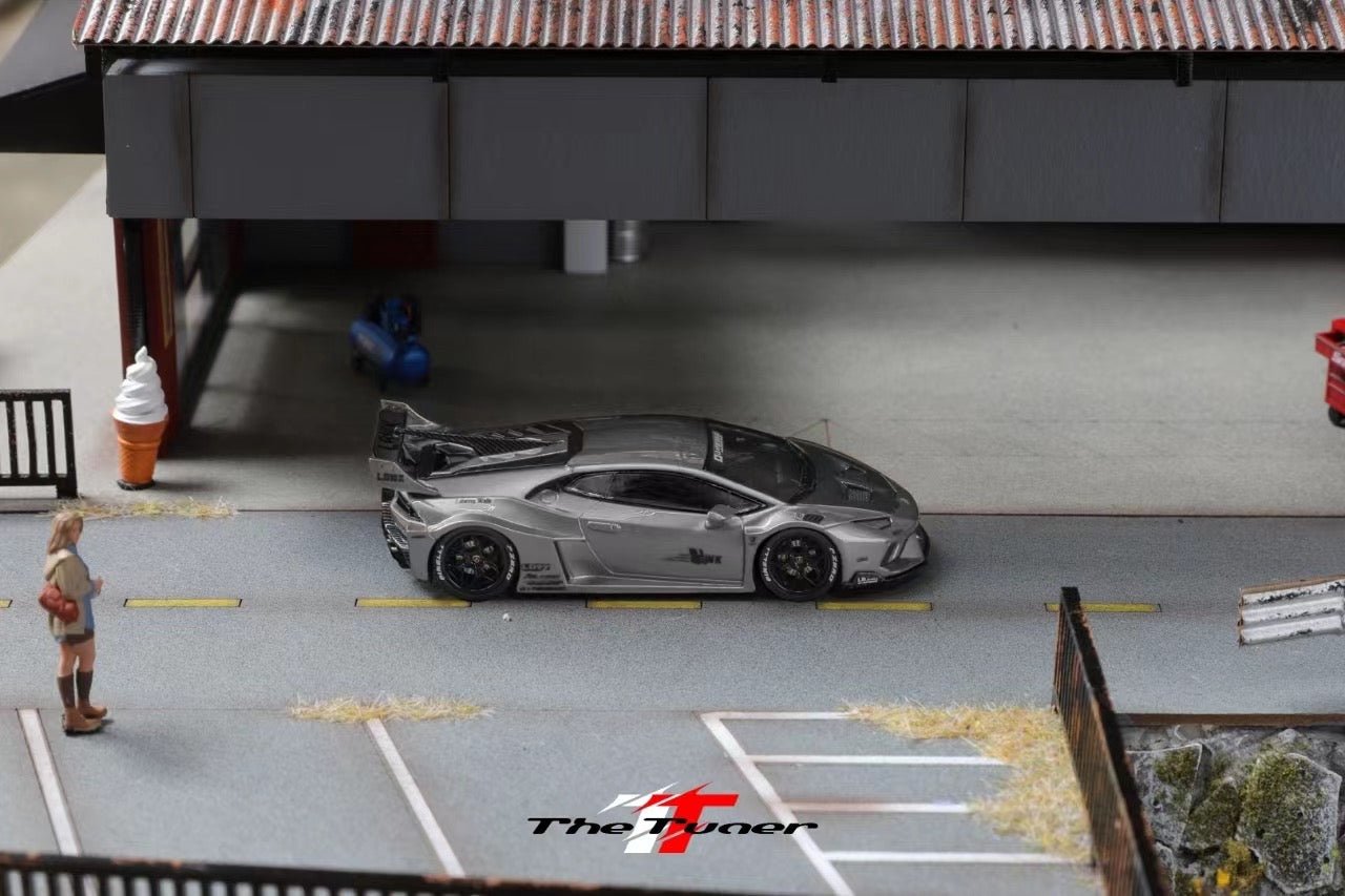 [ PREORDER ] The Tuner - 1/64 Huracan LP610 - 4 LB - Silhouette Works GT diecast model car - Silver - Grey - MODEL CARS UKMODEL CAR#INNO64##TARMAC##diecast_model#