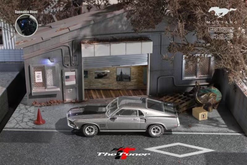 [ PREORDER ] The Tuner - 1/64 Mustang 1st generation 1969 7.0L V8 Mustang Boss 429 American muscle car diecast model diecast model car - John Wick Grey - MODEL CARS UKMODEL CAR#INNO64##TARMAC##diecast_model#