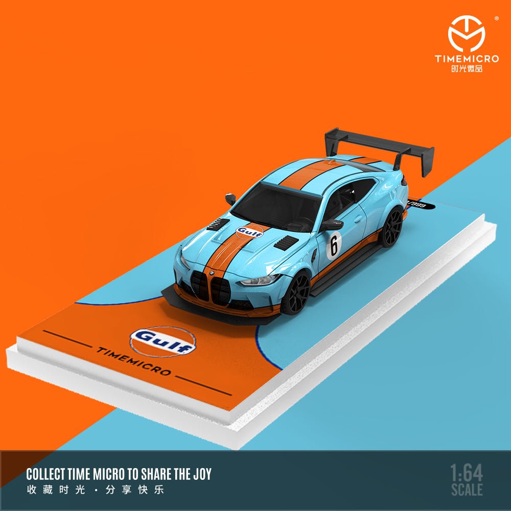 [ PREORDER ] TimeMicro - 1:64 BMW M4 Motorsport Diecast model car - Gulf livery #6 ordinary TM646806 - MODEL CARS UKMODEL CAR#INNO64##TARMAC##diecast_model#