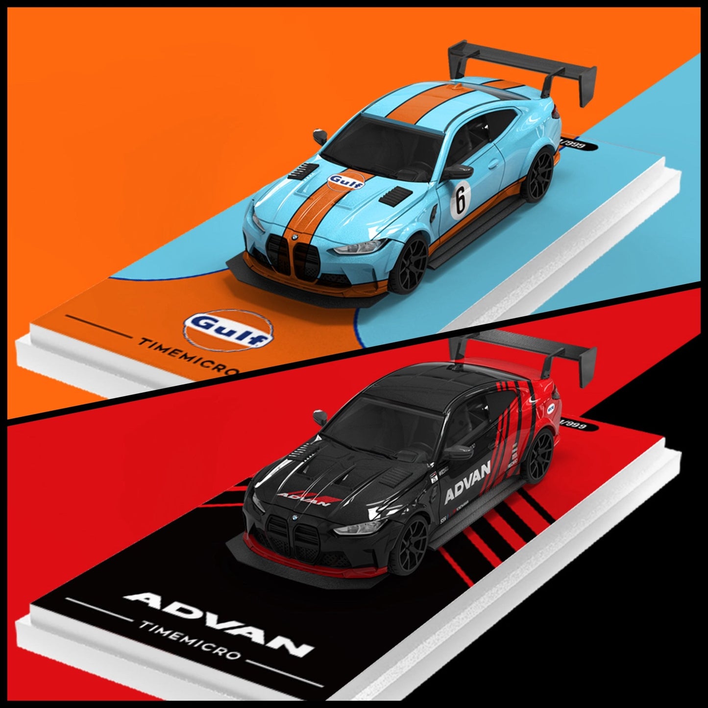 [ PREORDER ] TimeMicro - 1:64 BMW M4 Motorsport Diecast model car - Gulf livery #6 ordinary TM646806 - MODEL CARS UKMODEL CAR#INNO64##TARMAC##diecast_model#