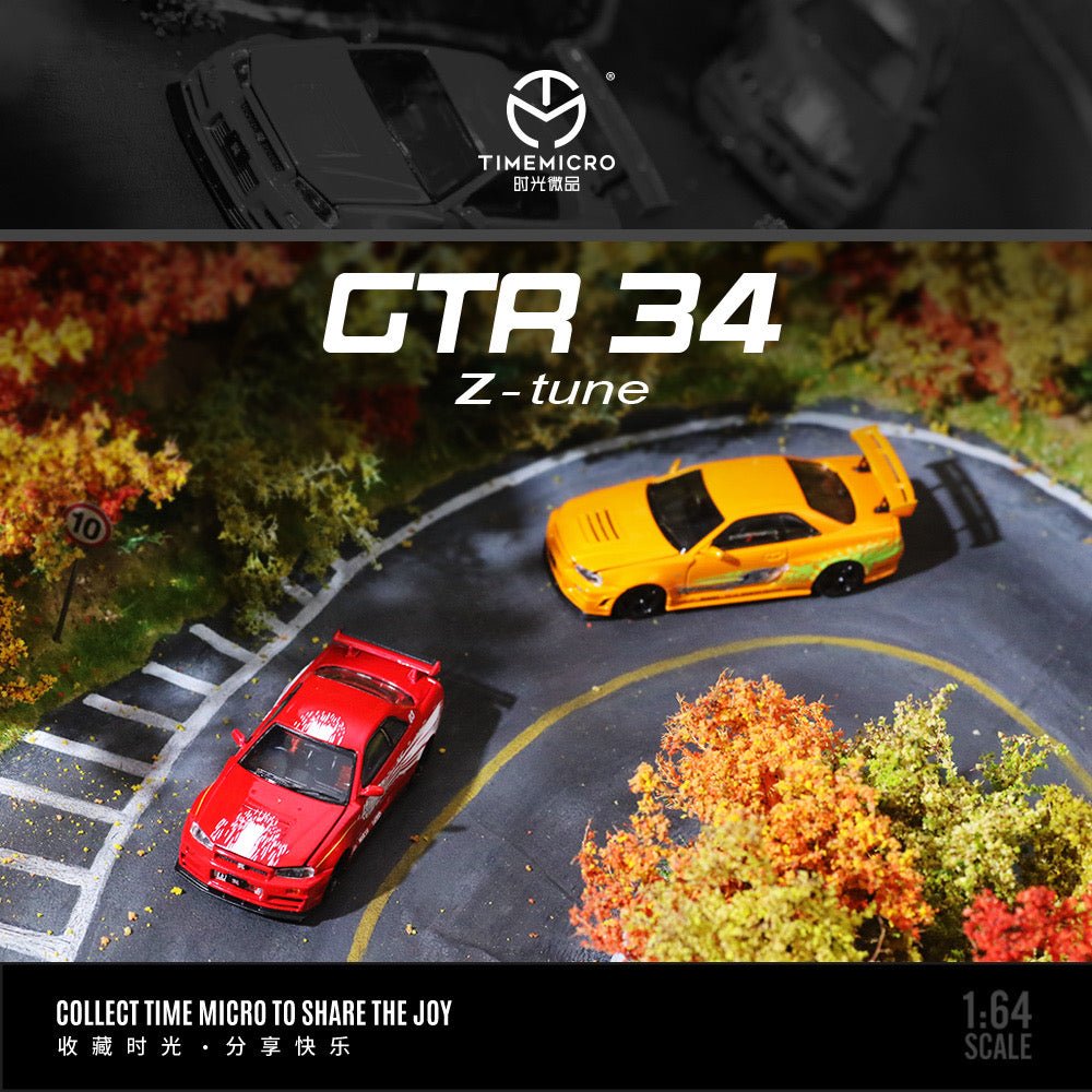 [ PREORDER ] TimeMicro - 1:64 fast and Furious NISSAN GTR R34 Z Tune diecast model car - ORANGE TM643436 (INCLUDE FIGURE) - MODEL CARS UKMODEL CAR#INNO64##TARMAC##diecast_model#