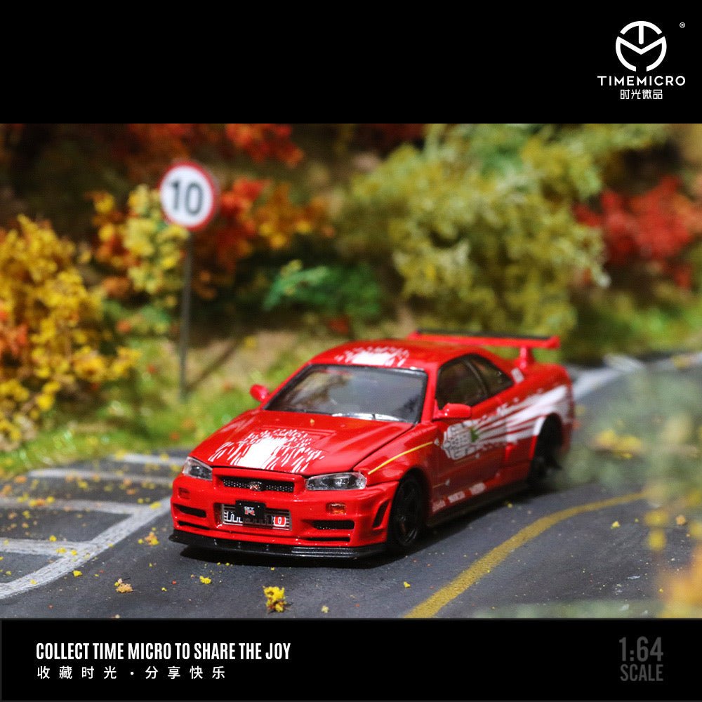 [ PREORDER ] TimeMicro - 1:64 fast and Furious NISSAN GTR R34 Z Tune diecast model car - ORANGE TM643436 (INCLUDE FIGURE) - MODEL CARS UKMODEL CAR#INNO64##TARMAC##diecast_model#