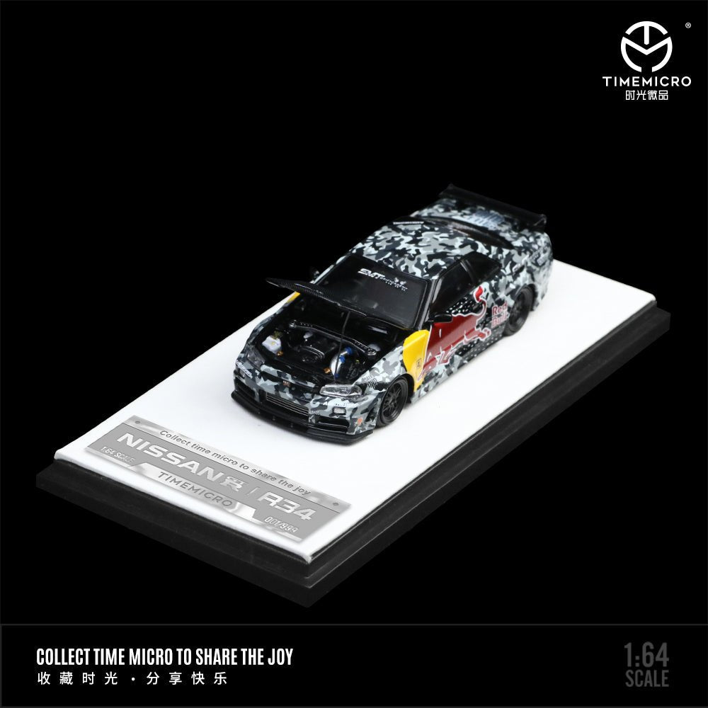 [ PREORDER ] TimeMicro - 1:64 GTR R34 diecast model car - Redbull Camouflage - ordinary - MODEL CARS UKMODEL CAR#INNO64##TARMAC##diecast_model#