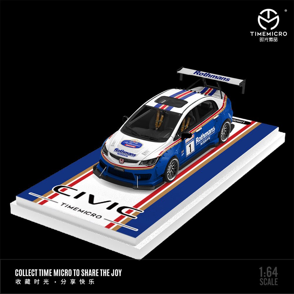 [PREORDER] TimeMicro - 1/64 Honda Civic diecast model - Rothmans #1 - TM645718 - MODEL CARS UKMODEL CAR#INNO64##TARMAC##diecast_model#