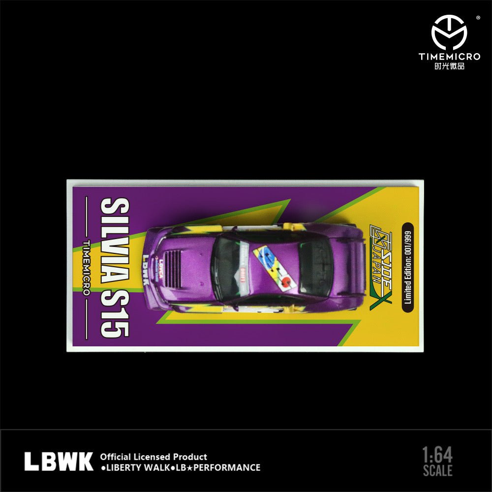 [ PREORDER ] TimeMicro - 1:64 LBWK S15 Open version purple lightning livery diecast model - purple-Gift Box Edition - MODEL CARS UKMODEL CAR#INNO64##TARMAC##diecast_model#