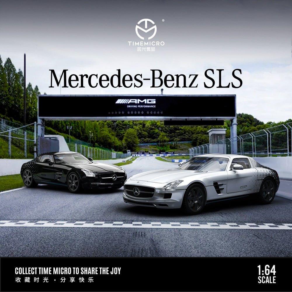 [ PREORDER ] TimeMicro 1/64 Mercedes-Benz SLS diecast model - Black stars livery ordinary - MODEL CAR UKMODEL CAR#INNO64##TARMAC##diecast_model#