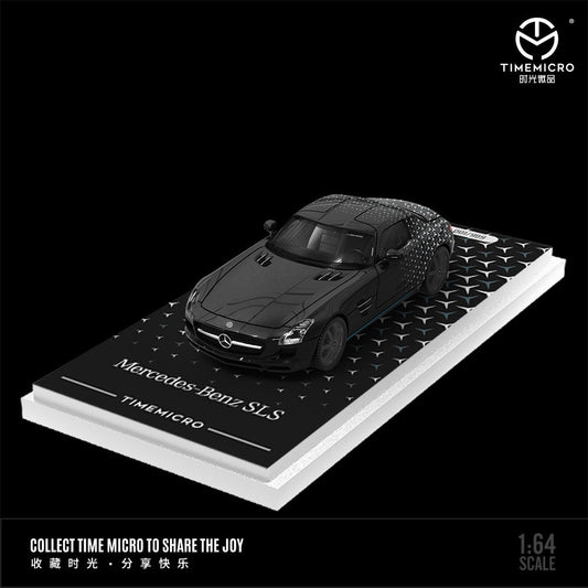 [ PREORDER ] TimeMicro 1/64 Mercedes-Benz SLS diecast model - Black stars livery ordinary - MODEL CAR UKMODEL CAR#INNO64##TARMAC##diecast_model#