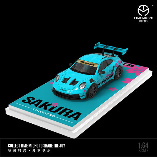 [ PREORDER ] TimeMicro - 1:64 Porsche 992 GT3 RS diecast model car - SAKURA Blue Ordinary TM644623 - MODEL CARS UKMODEL CAR#INNO64##TARMAC##diecast_model#