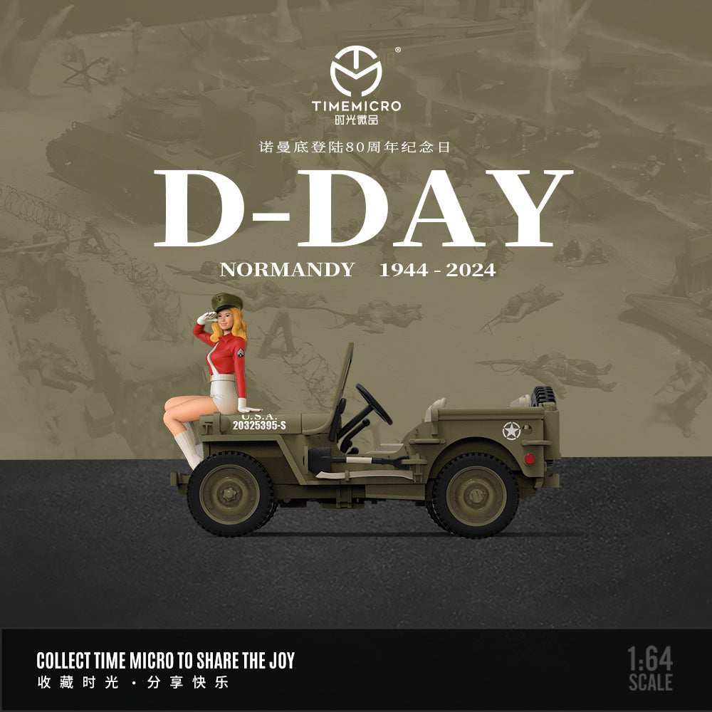 [ PREORDER ] TimeMicro - 1:64 Willys MB diecast model - D - Day Normandy version - MODEL CARS UKMODEL CAR#INNO64##TARMAC##diecast_model#