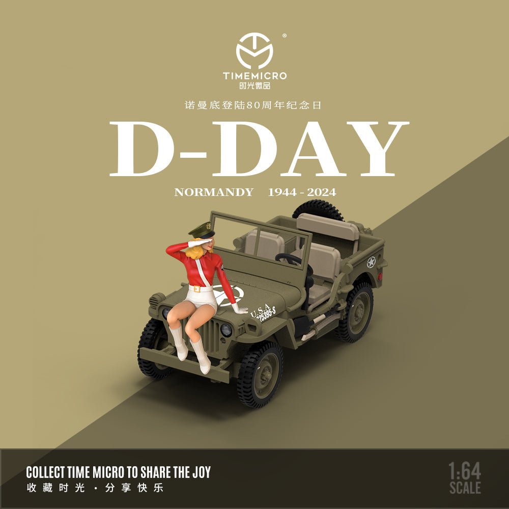 [ PREORDER ] TimeMicro - 1:64 Willys MB diecast model - D - Day Normandy version - MODEL CARS UKMODEL CAR#INNO64##TARMAC##diecast_model#