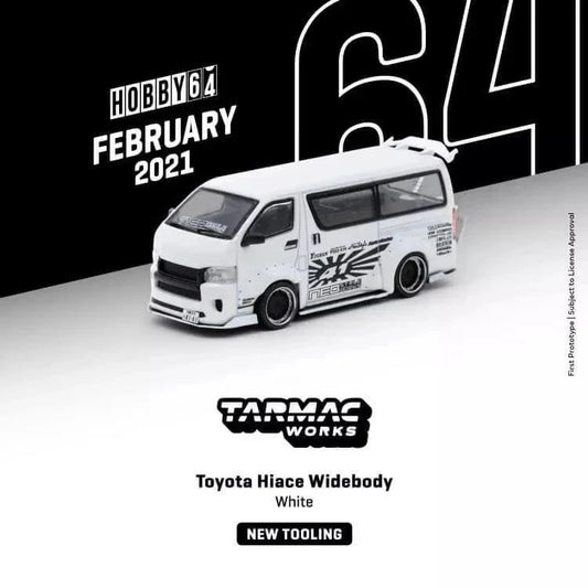 Tarmac Works 1:64 Toyota Hiace Widebody White - T64-038-WH