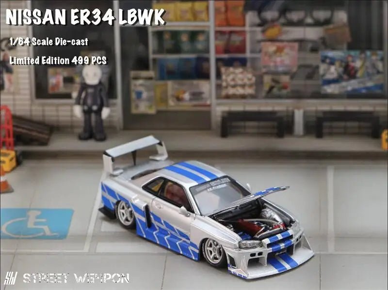 Street Weapon SW - 1:64 Nissan ER34 LBWK Diecast Model Car - Fast Furious - MODEL CARS UKMODEL CAR#INNO64##TARMAC##diecast_model#