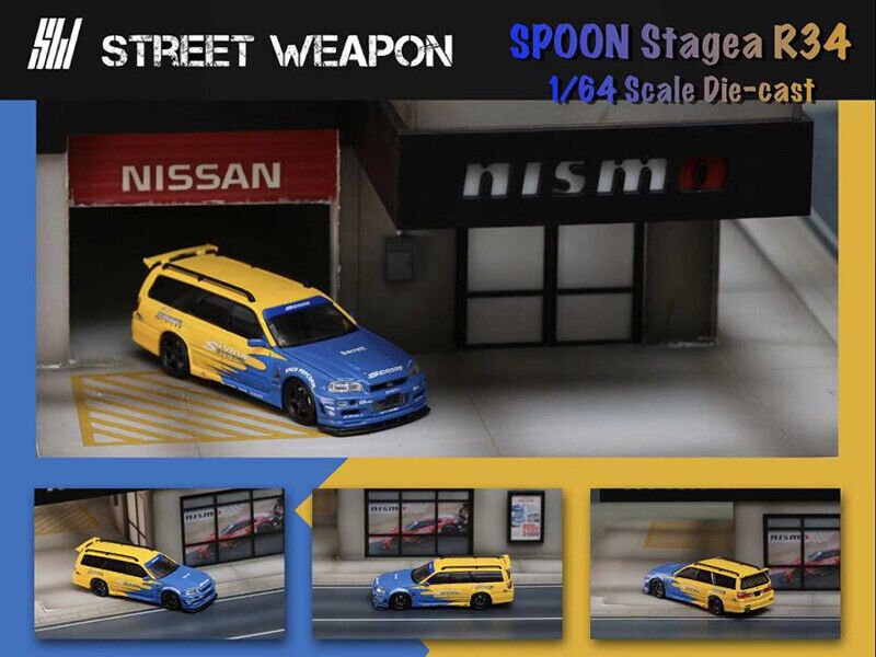 Street Weapon SW - 1/64 NISSAN STAGEA R34 GTR SPOON - MODEL CAR UKMODEL CAR#INNO64##TARMAC##diecast_model#