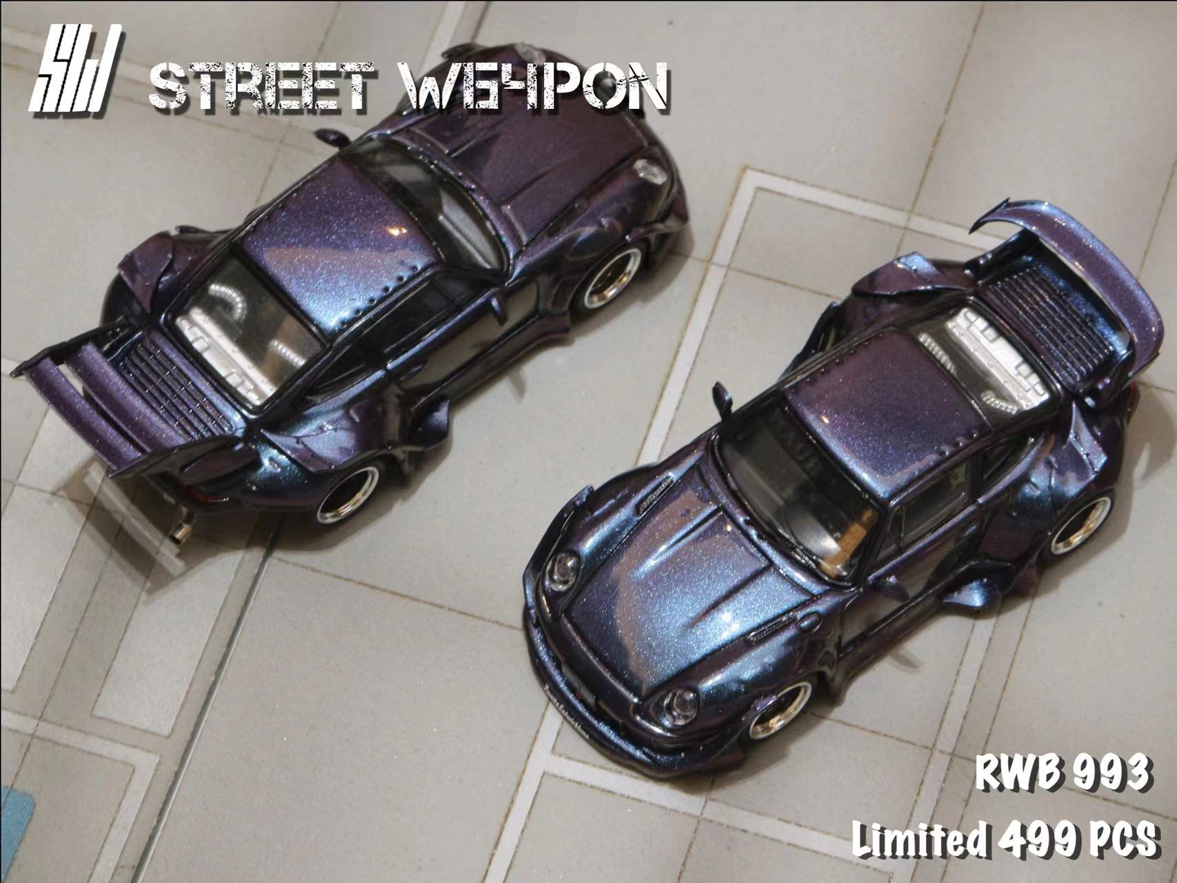 Street Weapon SW - 1/64 PORSCHE RWB 993 Diecast model - chameleon Low Wing - MODEL CARS UKMODEL CAR#INNO64##TARMAC##diecast_model#